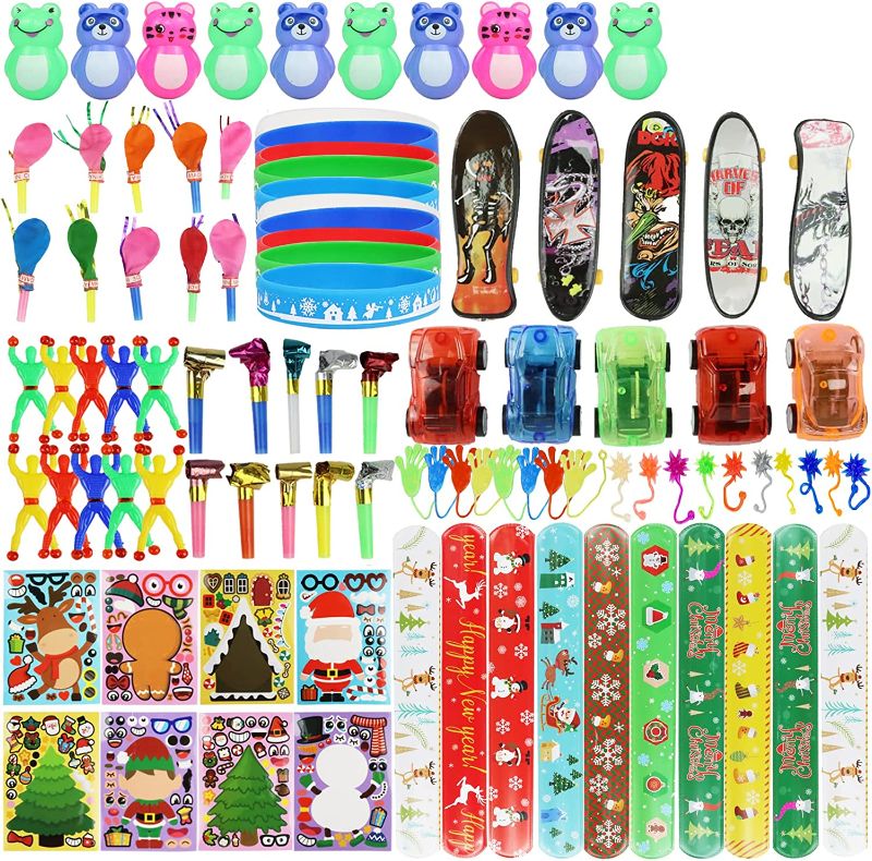 Photo 1 of JAT RRBD 114Pcs Party Favors Toys, Holiday Assortment Prize Box, for Kids Birthday Gift, Stocking Stuffers Goodie Bags
