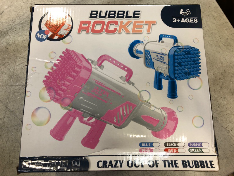 Photo 2 of Bubble Machine Gun - 2022 Upgrade 64-Hole Bubble Big Bazooka Gun Rocket Boom Bubble Machine Rocket Launcher Bubble Maker Blower for Kids Girls Adults Party...
