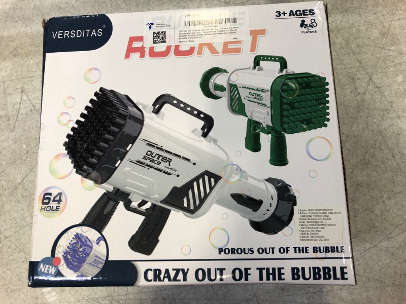 Photo 1 of 64 Hole Rocket Launcher Bubble Machine Gun for Kids, Rocket Boom Bubble Blower with Colorful Lights, Big Automatic Bazooka Bubble Gun Bubble Maker Toys for Birthday Party Wedding Outdoor Play (Black)
