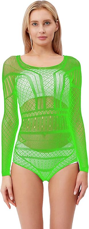 Photo 1 of LEMON GIRL Women Fishnet Lingerie Top Long sleeve Mesh Babydoll Chemises Free Size US 2-16
