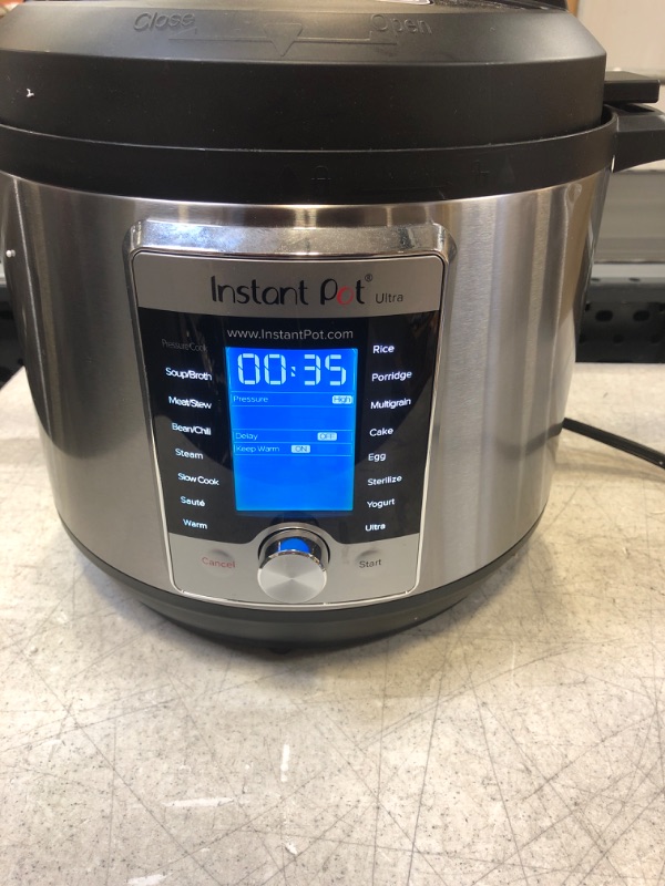 Photo 5 of Instant Pot Ultra 80 Ultra 8 Qt 10-in-1 Multi- Use Programmable Pressure Cooker, Slow Cooker, Rice Cooker, Yogurt Maker, Cake Maker, Egg Cooker, Sauté, and more, Stainless Steel/Black  -- NEED TO BE CLEAN  , STILL FUNCTIONAL --
