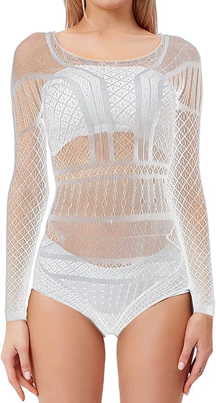 Photo 1 of LEMON GIRL Women Fishnet Lingerie Top Long sleeve Mesh Babydoll Chemises Free Size US 2-16  -- FACTORY SEALED --
