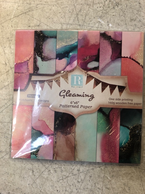 Photo 2 of 24 Sheets Gleaming 6x6 Patterned Craft Paper Pad for Scrapbooking, Junk Journaling & Card Making
