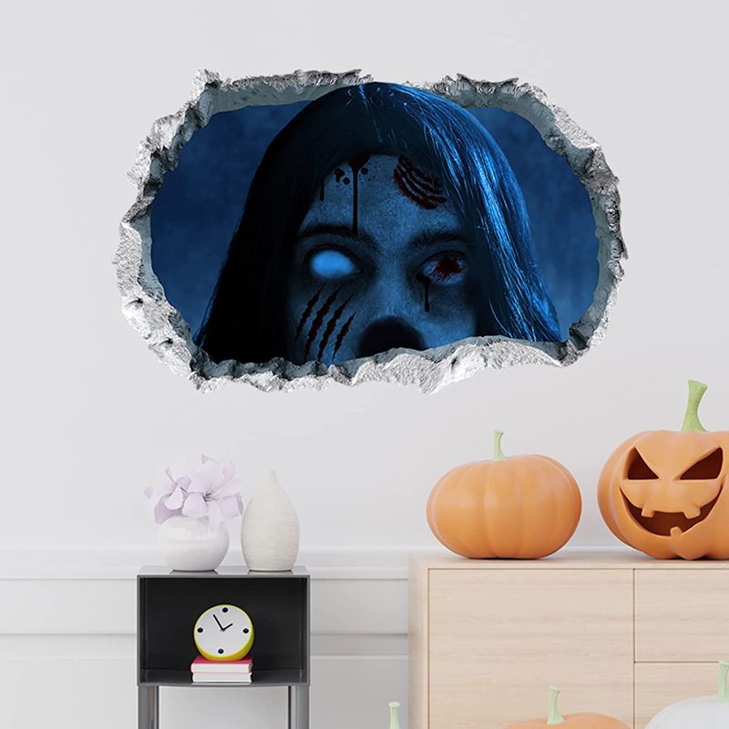 Photo 1 of 3D Ghost Halloween Wall Stickers, Witch Halloween Wall Decals Removable, Halloween Wall Decor Scary Decorations for Bedroom, Halloween Window Clings Stickers for Glass Windows  -- FACTORY SEALED --
