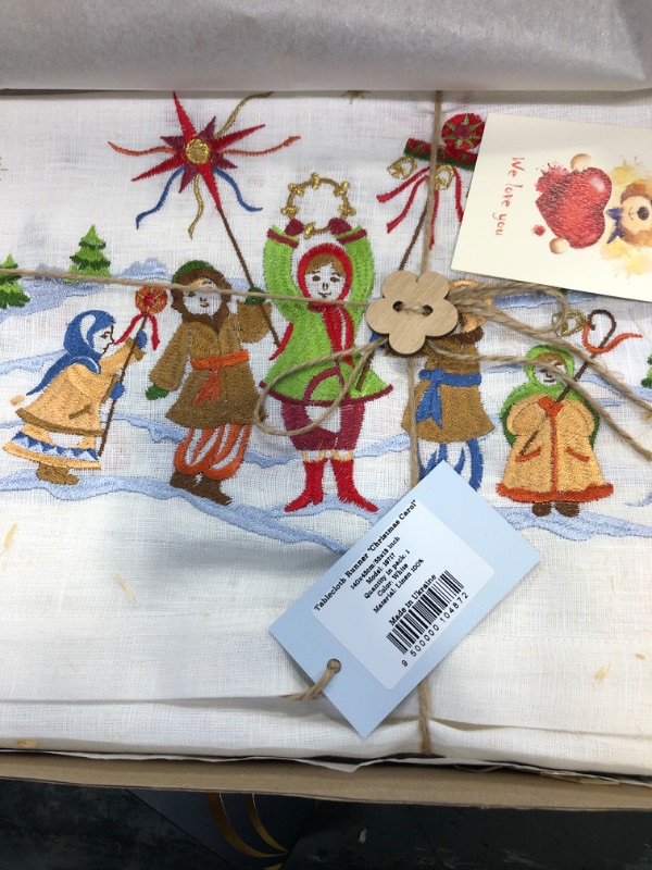 Photo 1 of 
Linen Table Runner Christmas Carol