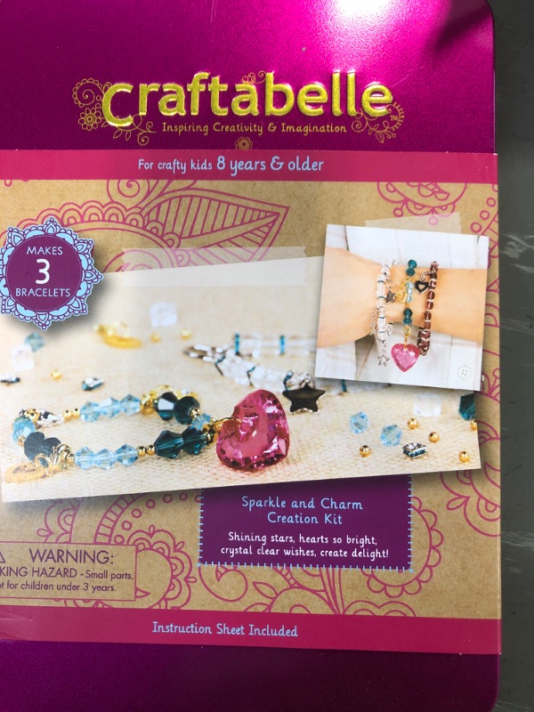 Photo 2 of Craftabelle – Sparkle and Charm Creation Kit – Bracelet Making Kit – 141pc Jewelry Set with Crystal Beads – DIY Jewelry Sets for Kids Aged 8 Years +