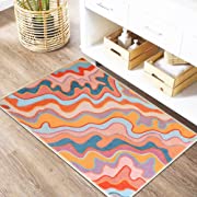 Photo 1 of Abstract Rainbow Bathroom Rug 2x3 Faux Wool Area Rug