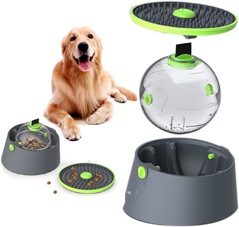 Photo 1 of  Dog Slow Feeder Bowl Interactive Dog Toys Lick Mat for Dogs 5 in 1 Puzzles Enrichment Toys Dog Treats Dispensing Teething Chew Training Ball for Cats
