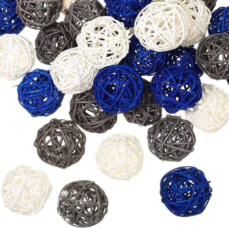 Photo 1 of 45 Pieces Wicker Rattan Balls 3 Colors Decorative Balls for Bowls Mixed Ball Vase Fillers for Home Decor White Gray Dark Blue Ball Decorations Decorative Orbs for Table Wedding Centerpieces, 1.8 Inch
-FACTORY SEALED BOX-