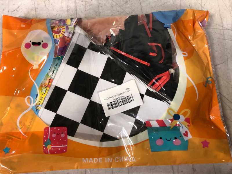 Photo 2 of BeYumi Race Car Two Fast Birthday Decorations Party Supplies with Black and White Checkered Triangle Flags Pennants Banner Latex Balloons for Kids Boys Let’s Go Racing Theme 2nd Birthday Sports Event