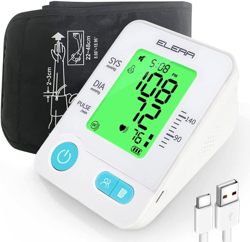 Photo 1 of Large Cuff Blood Pressure Monitor for Big Arms, 5.56-18.96 Inche XL Size Automatic Blood Pressure Machine for Adult, Measuring BP & Heart Rate (White)
