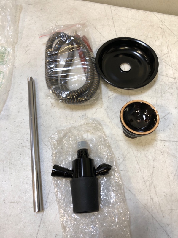 Photo 1 of Douup Portable Bottle Hookah Stem, Hookah Shisha Set/Kit, Ceramic Shisha Bowl, Hookah Hose, Stem, Suitable for Glass Bottles, Wine, Champagne,Black