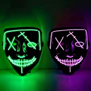 Photo 1 of 2 Pack Purge Masks Led Light Up Masks Scary Masks for Halloween