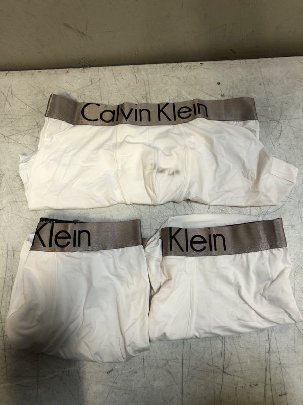 Photo 2 of Calvin Klein Men's Steel Micro 3-Pack Boxer Briefs Large White/White/White *** ONE PAIR CONTAINS A STAIN SEE NOTES ***