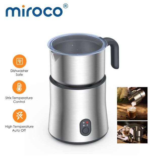 Photo 1 of Miroco Milk Frother, Detachable Milk Frother, 4 in 1 16.9oz Automatic Stainless Steel Milk Steamer, Silver (( FACTORY SEALED ))
