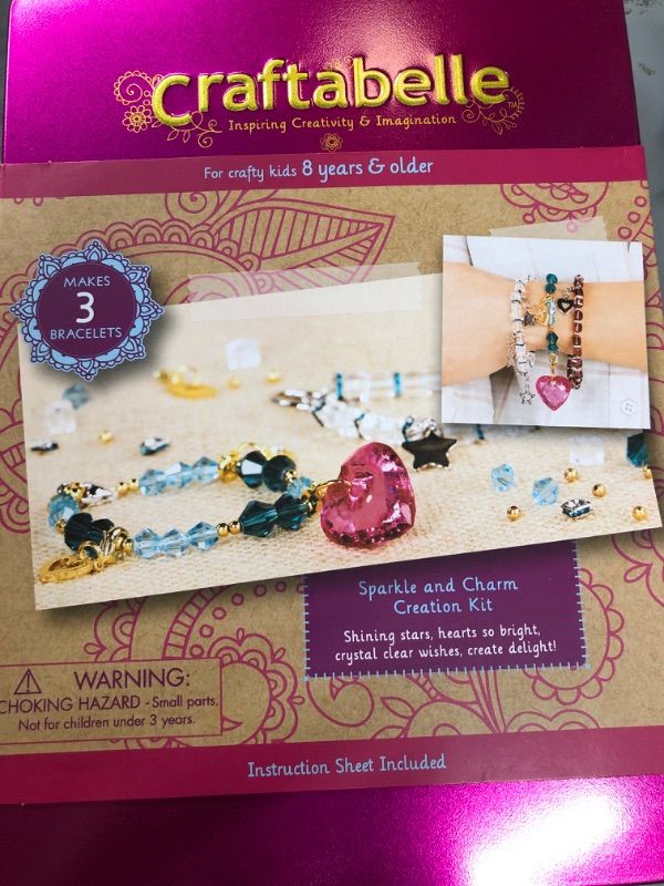 Photo 2 of Craftabelle – Sparkle and Charm Creation Kit – Bracelet Making Kit – 141pc Jewelry Set with Crystal Beads – DIY Jewelry Sets for Kids Aged 8 Years +
FACTORY SEALED