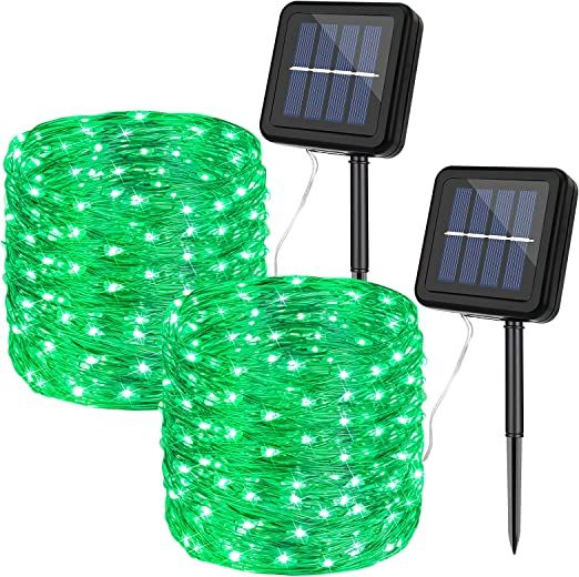 Photo 1 of KPafory Solar String Lights Outdoor,2 Pack Waterproof Solar Fairy Lights 36FT 100LED 8 Modes Copper Wire Lights for Patio Yard Trees Christmas Wedding Banquet Garden Decorations,Green
