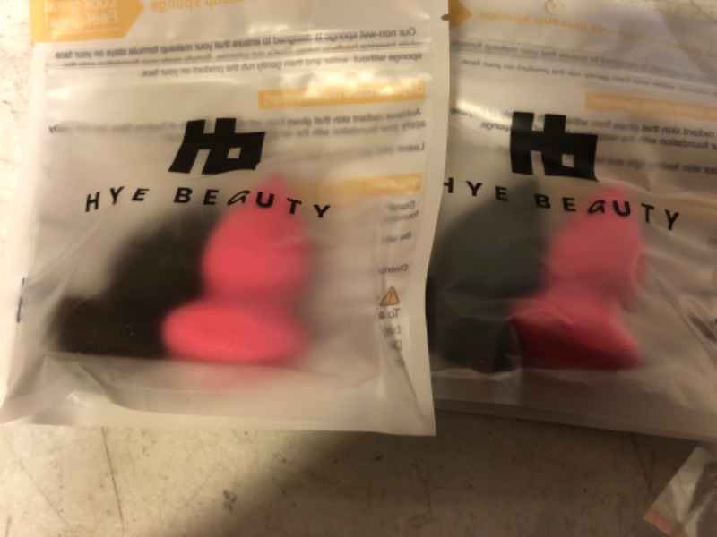 Photo 2 of 2 PACK--Hye Beauty Makeup Sponge, 2 Pcs Beauty Blender Set, Flawless for Cream, Liquid Foundation & Powder Application
