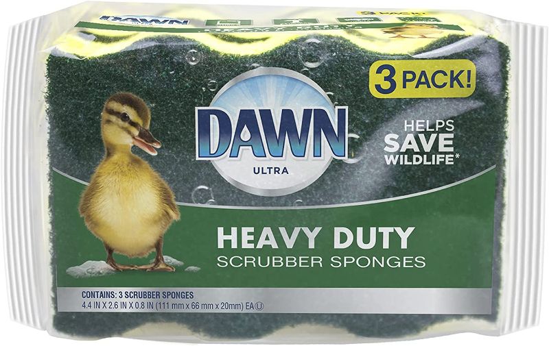 Photo 1 of 2 PACK-Dawn Heavy-Duty Sponges, 6 Pack, Green and Yellow
