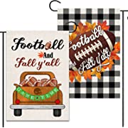 Photo 1 of 2 Pcs Football Fall Garden Flags 12x18 Double Sided