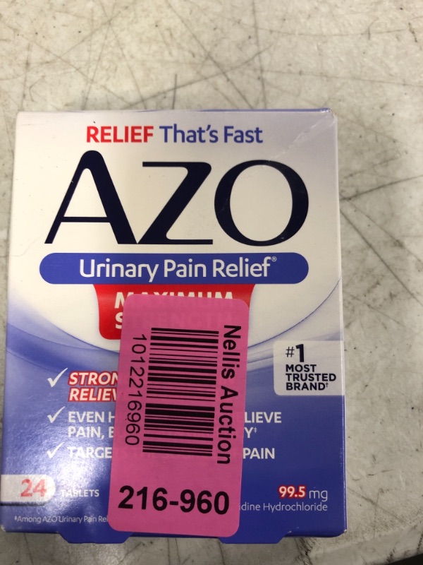 Photo 1 of AZO Urinary Pain Relief Maximum Strength | Fast relief of UTI Pain, Burning & Urgency | Targets Source of Pain | #1 Most Trusted Brand | 24 Tablets AZO Max Strength 24CT