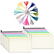 Photo 1 of 12 Pack Canvas Pencil Pouch with Multicolor Zipper