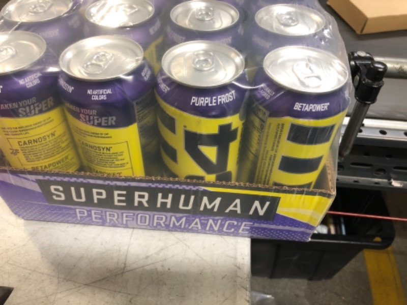 Photo 2 of C4 Energy Carbonated Zero Sugar Energy Drink, Pre Workout Drink + Beta Alanine, Purple Frost, 16 Fl Oz (Pack of 12) Purple Frost 16 Fl Oz (Pack of 12)