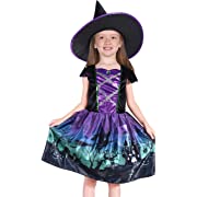 Photo 1 of Familus Halloween Witch Costume for Kids Witch Dress Up Costume with Hat Sz 5-6T