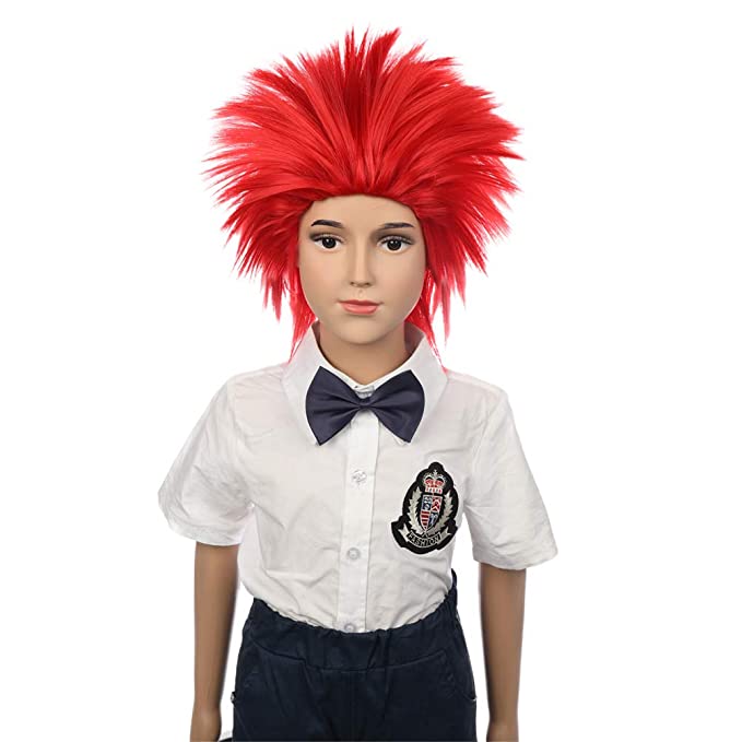 Photo 1 of DUDUWIG Red Cosplay Wig Short Red Synthetic Halloween Costume Full Wig(need to styled)
