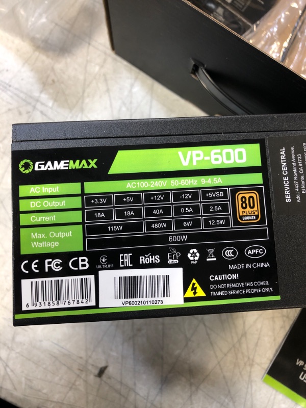 Photo 3 of GAMEMAX VP-600-M-RGB 600W Semi Modular Power Supply

