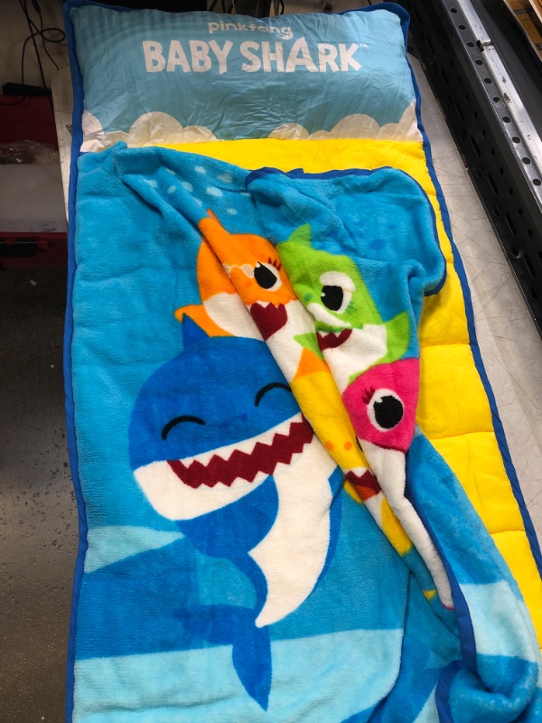 Photo 2 of Baby Shark Toddler Nap Mat - Includes Pillow and Fleece Blanket – Great for Boys and Girls Napping at Daycare, Preschool, Or Kindergarten - Fits Sleeping Toddlers and Young Children
