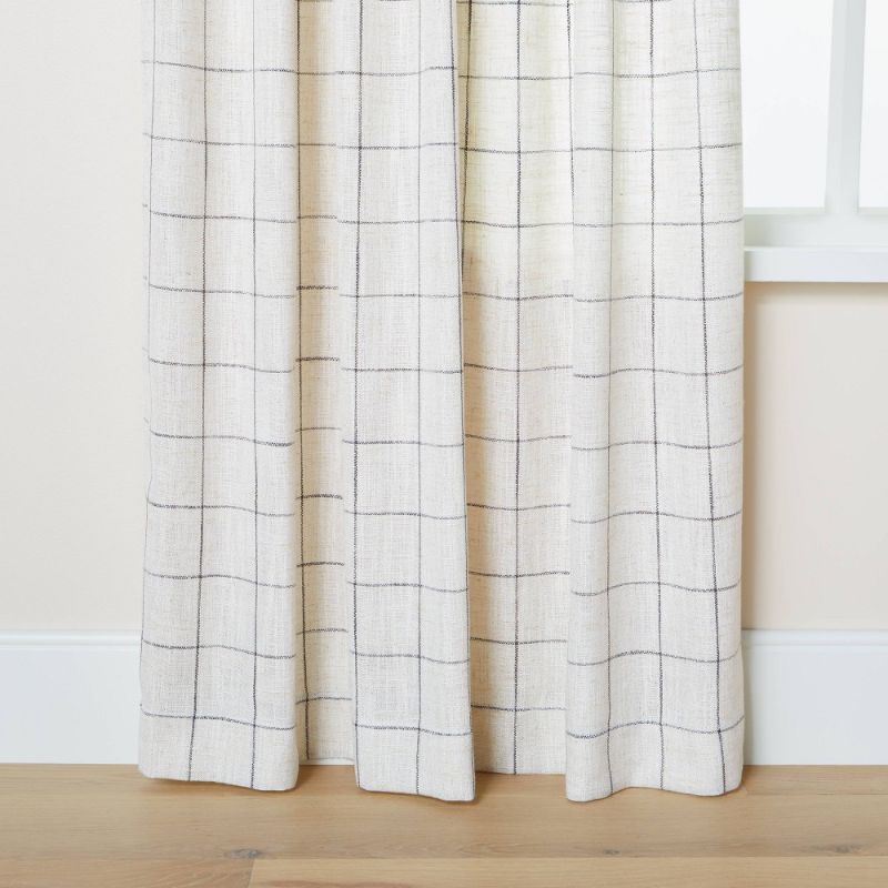 Photo 1 of 95" Modest Windowpane Plaid Curtain Panel - Hearth & Hand™ with Magnolia
