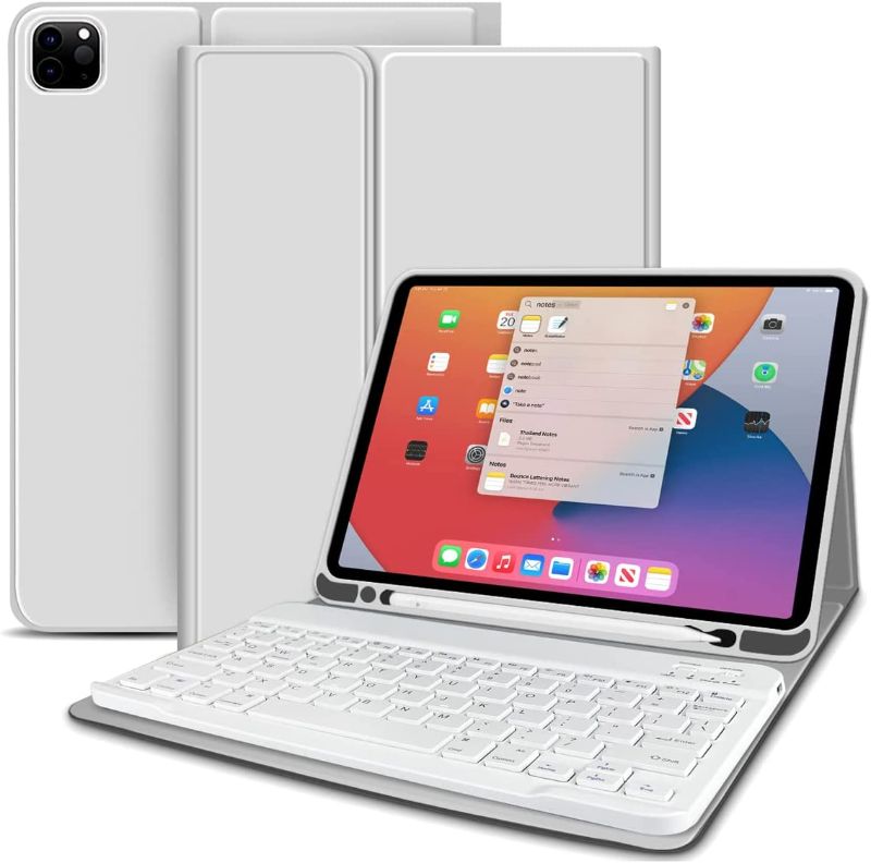 Photo 1 of KENKE iPad Pro 11 inch Keyboard Case with Pencil Holder, Magnetic Detachable Wireless Bluetooth Keyboard, Slim Keyboard Cover for iPad Pro 11 inch 4th Gen 2022 / 3rd Gen 2021/ 2nd Gen 2020, Gray
