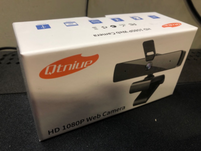 Photo 2 of Qtniue Webcam with Microphone and Privacy Cover, FHD Webcam 1080p, Desktop or Laptop and Smart TV USB Camera for Video Calling, Stereo Streaming and Online Classes----new factory sealed 
