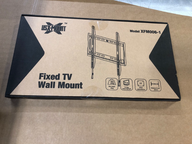 Photo 2 of USX MOUNT Fixed TV Wall Mount with Low Profile for Most 26-55 Inch LED, LCD and Flat Screen TVs, TV Mount Bracket with VESA Up to 400x400mm and Weight Capacity 99lbs,and Space Saving TV Bracket