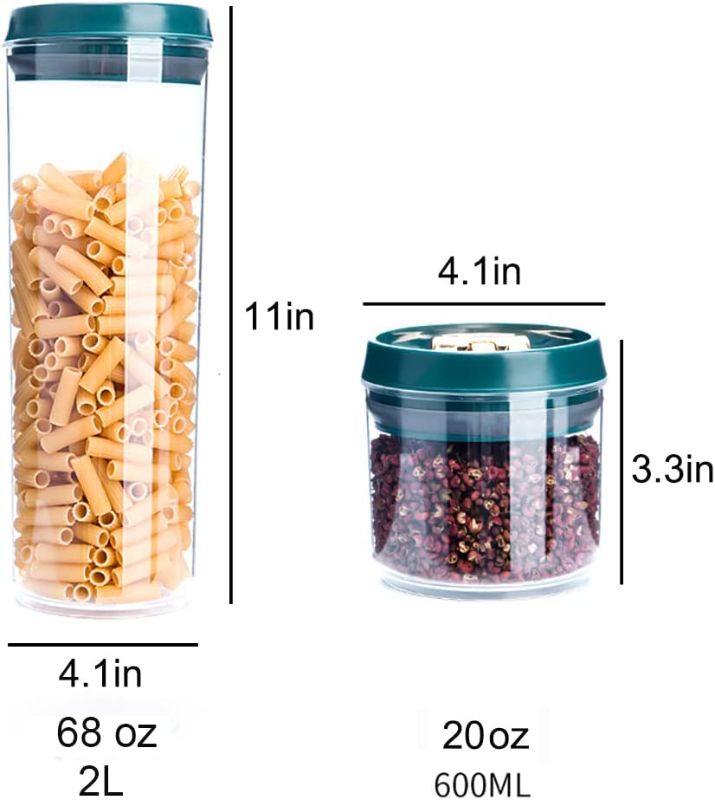 Photo 3 of 4 PCS Acrylic Storage Jars Holder, Plastic Storage Containers with Airtight Lids,
