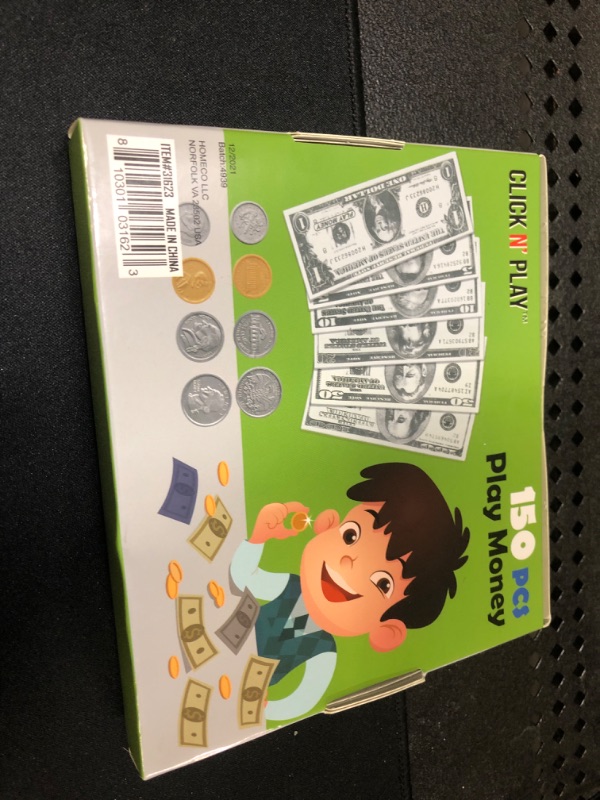 Photo 2 of Click N' Play Pretend Play Copy Money for Kids, Realistic Bills & Coins Counting, Math, Currency Set of 150-Pieces