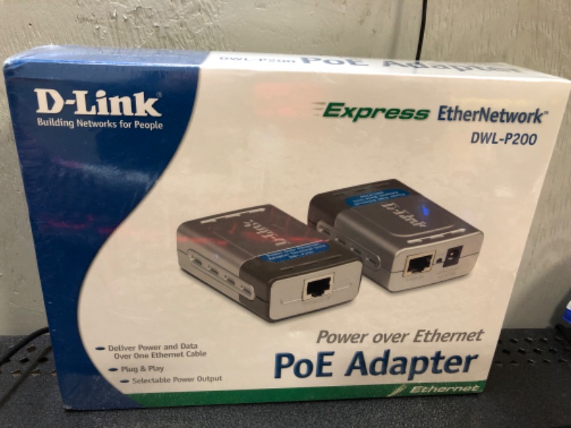 Photo 1 of D-Link DWL-P200 Power Over Ethernet Adapter---new factory sealed 