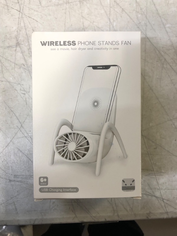 Photo 3 of Omukouke Portable Fan Phone Holder, Desk Phone Holder, Detachable Phone Holder. Works with All Smartphones (White)
