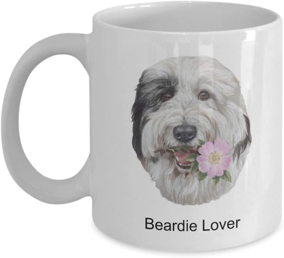 Photo 1 of Bearded Collie Coffee Tea Mug 11oz Ceramic Flower Dog lover Dog Rose Gift
