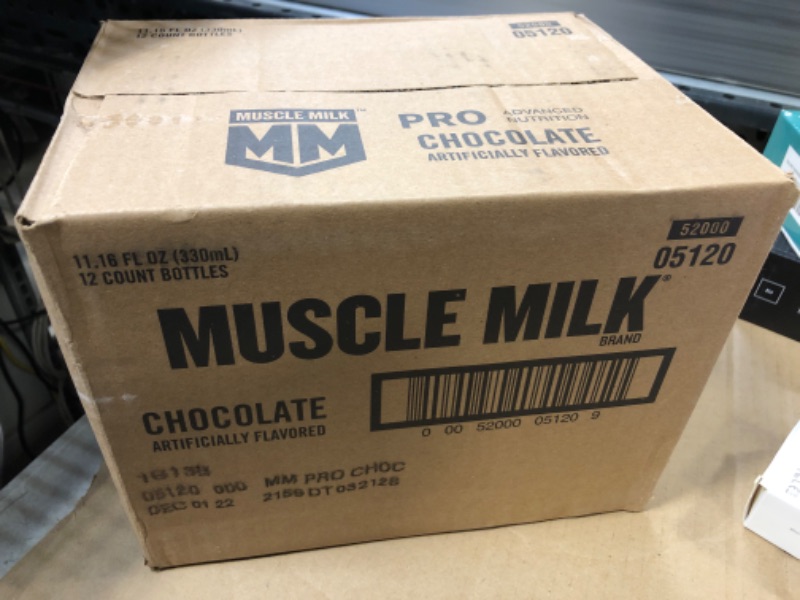 Photo 2 of 12pcs --Muscle Milk Pro Advanced Nutrition Protein Shake, Intense Vanilla, 14 Fl Oz Bottle, 12 Pack, 40g Protein, 1g Sugar, 16 Vitamins & Minerals, 6g Fiber, Workout Recovery ---exp date 12/2022