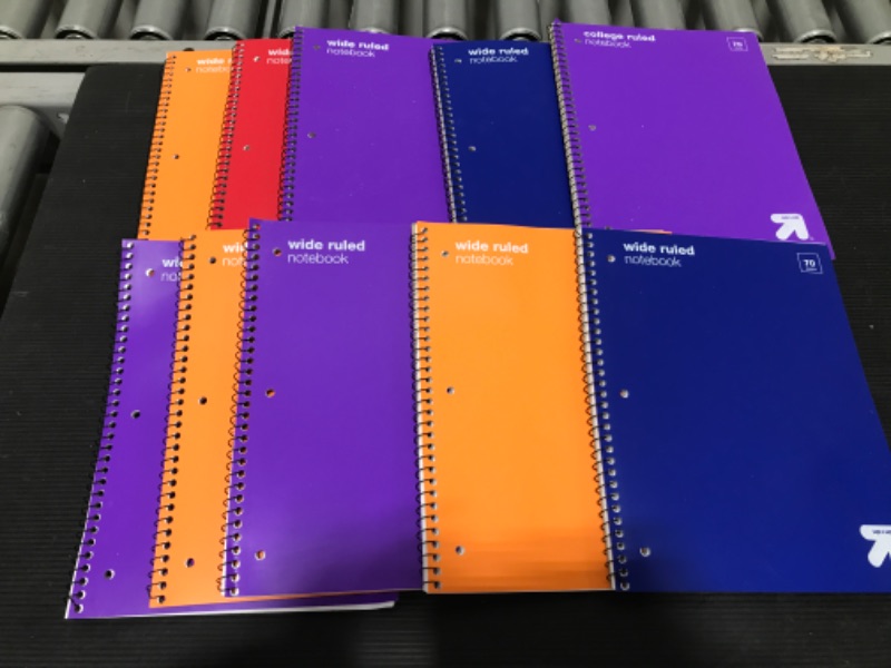 Photo 1 of 10 PACK - Wide Ruled Orange 1 Subject Flexible Plastic Cover Spiral Notebook - up & up
COLORS VARY!!!