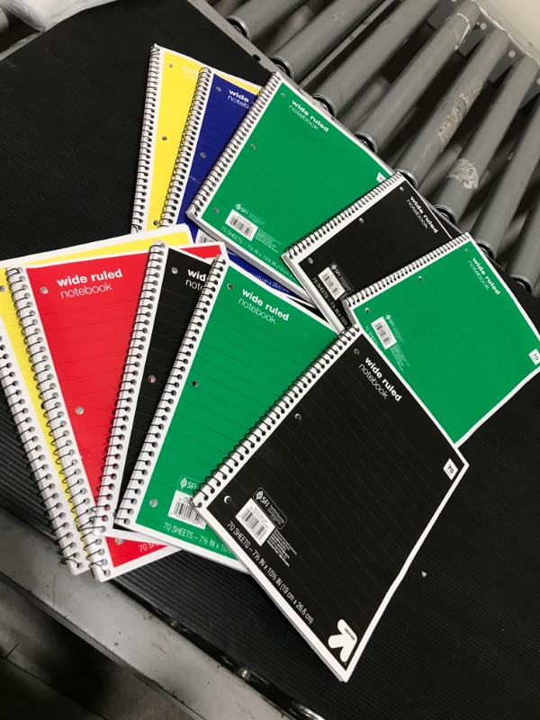 Photo 1 of 10 PACK -College Ruled Yellow 1 Subject Flexible Paperboard Cover Spiral Notebook - up & up
COLORS VARY !!