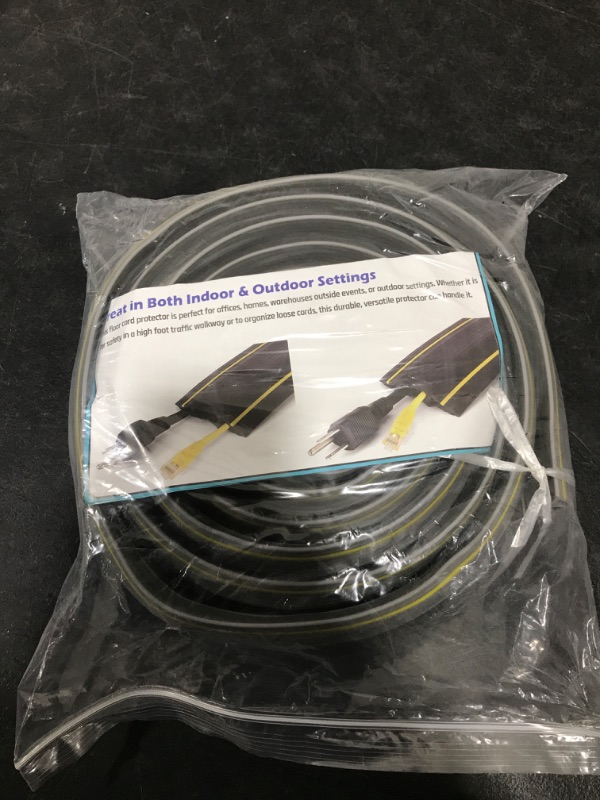 Photo 1 of 10Ft Cord Cover Heavy Duty Cable Protector 3 Channels Contains Cords, Cables and Wires, Conceal Wires of Home, Office, Warehouse, Workshop, Concerts or Other Outdoors Surround - Grey
