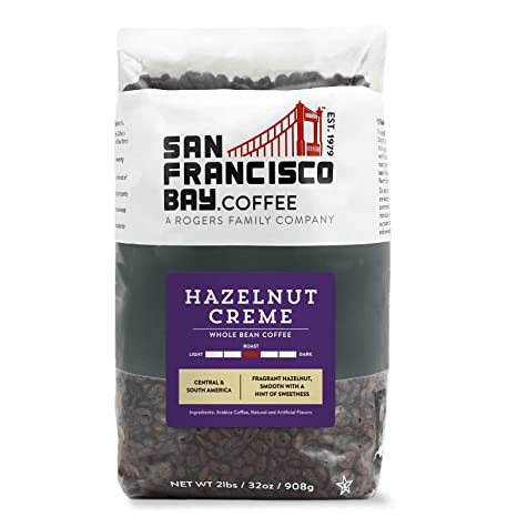 Photo 1 of 
San Francisco Bay Coffee Hazelnut Crème Whole Bean 2LB (32 Ounce) Flavored Medium Roast
BB 28 SEP 2023 