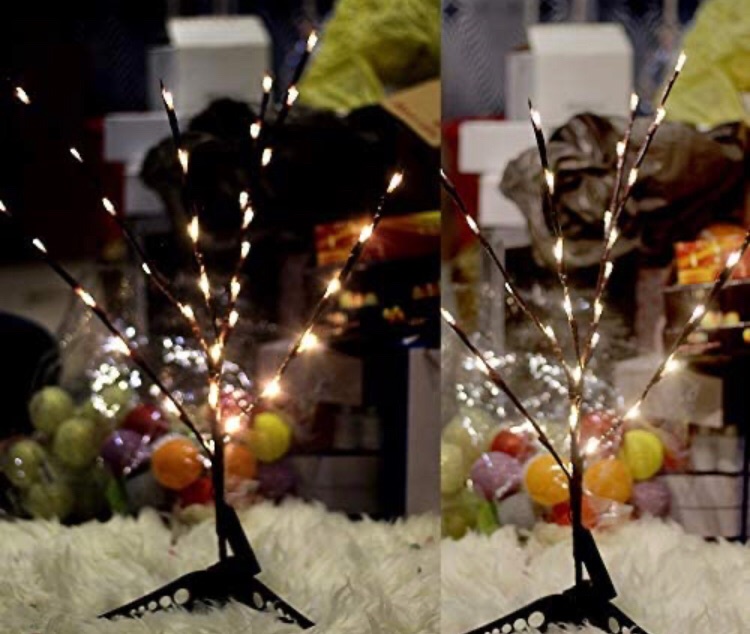 Photo 1 of 17th Street Trendz Branch Lights LED Twigs Willow Twig Lights for Decoration Warm Light Battery Powered 36 LED with Stand - Christmas Decor Lights