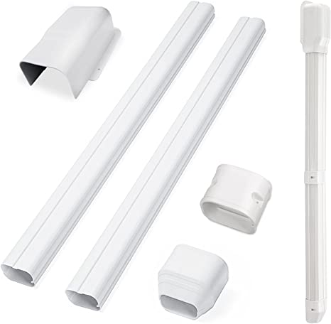 Photo 1 of TAKTOPEAK 4'' 7.5 Ft PVC Decorative Line Cover Kit for Ductless Mini Split Air Conditioners & Central AC
