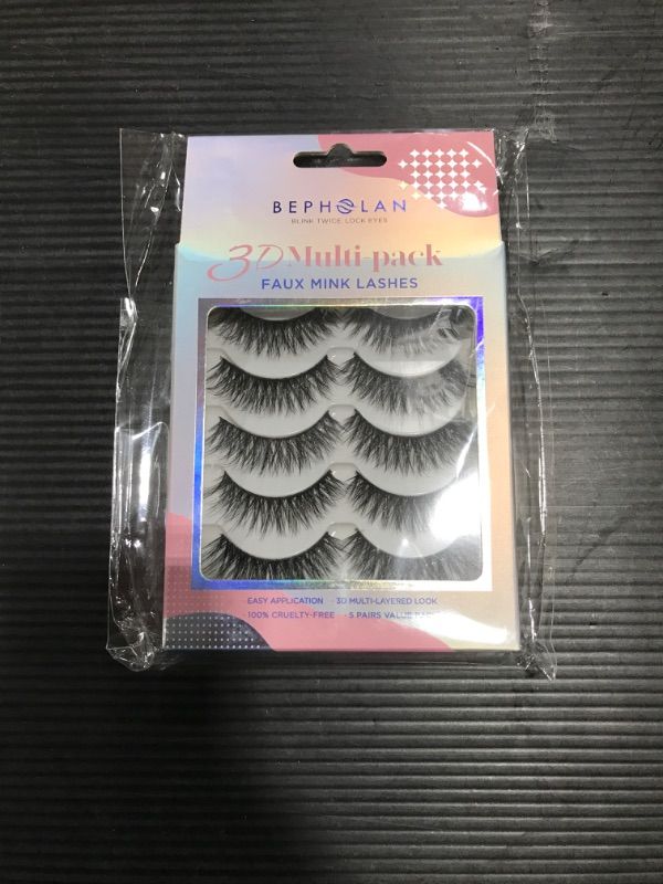 Photo 2 of BEPHOLAN 5 Pairs Faux Mink False Eyelashes (5 Pairs XMZ24)
