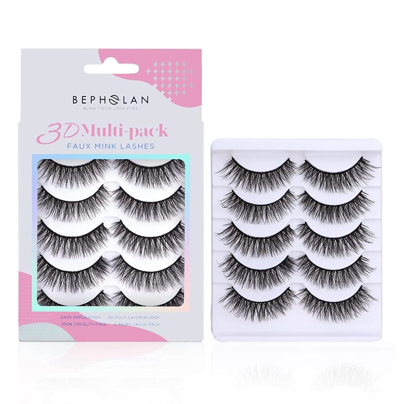 Photo 1 of BEPHOLAN 5 Pairs Faux Mink False Eyelashes (5 Pairs XMZ24)
