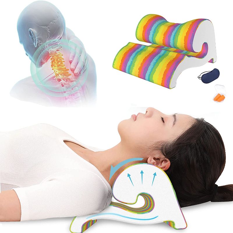 Photo 1 of ALEVMOOM Cervical Neck and Cloud Neck Traction Device, Neck and Shoulder Relaxer with Memory Foam for Neck Pain Relief